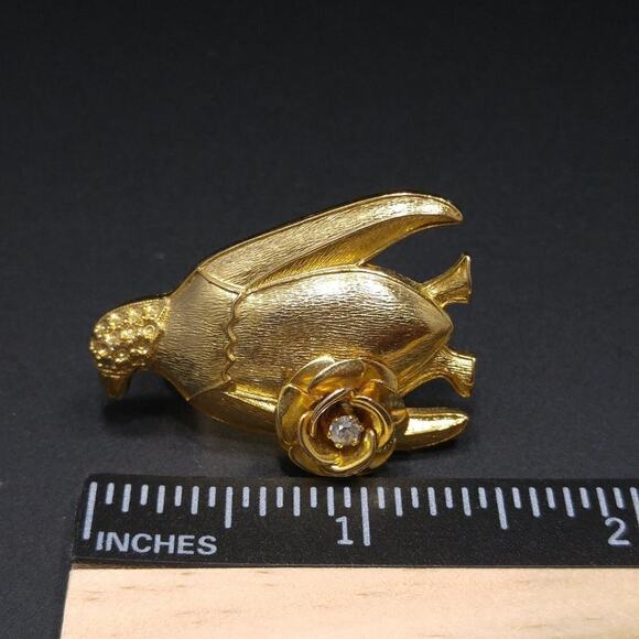 Kirks Folly Penguin Scarf Pin Necklace Enhancer, Gold Plated, 1 1/2 Inches - Picture 5 of 7